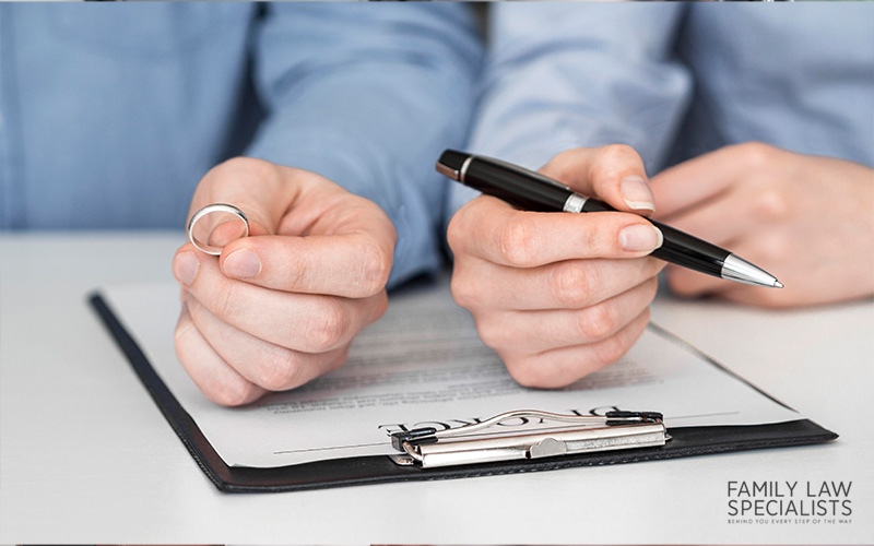 Divorce signing official documents